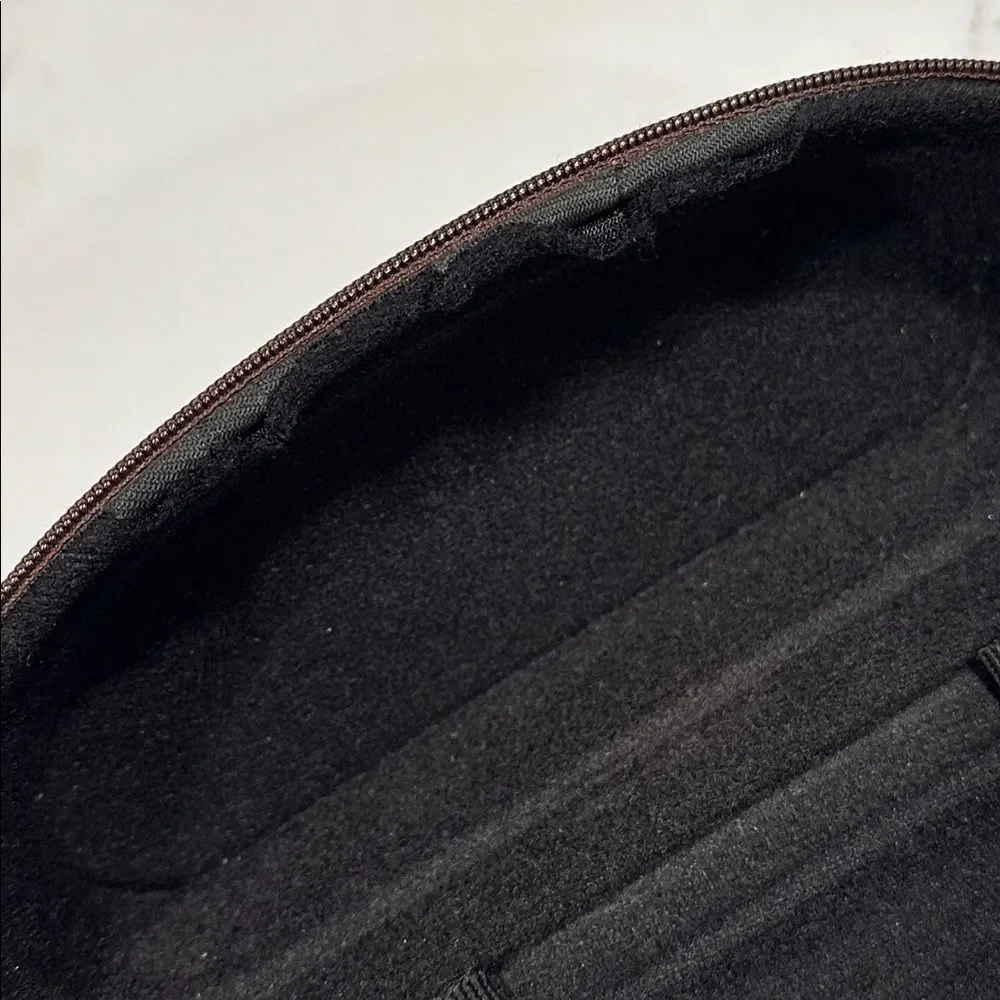 Maui Jim Sunglass Case Semi Hard Brown Clamshell Zip Around
